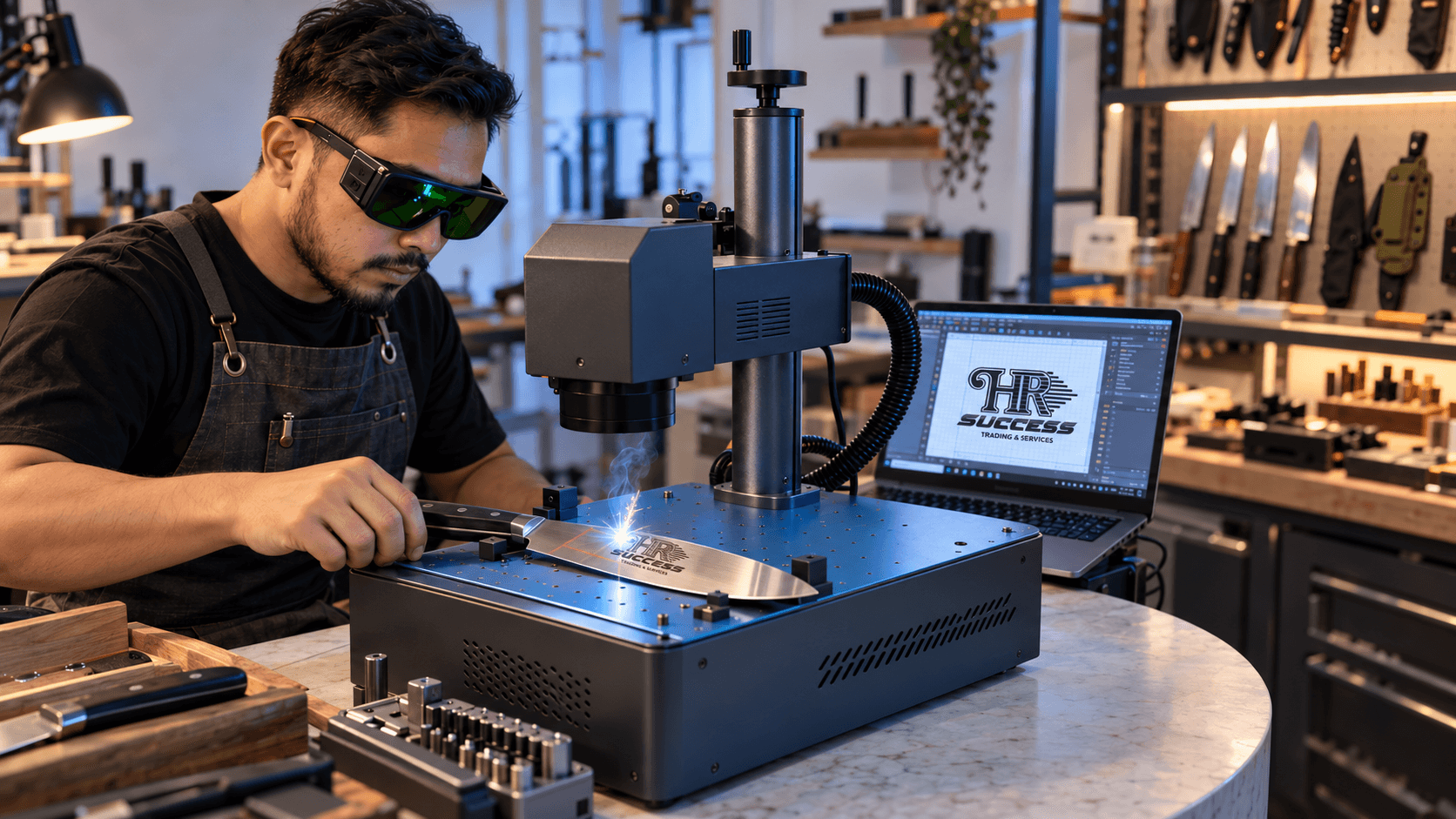 Contoh Hasil Ukiran Laser Pisau